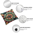 thumbnail image 6 of BANET Throw Pillow Cover Set of 2, Design Wavy Flowers Like Art, Decorative Square Covers for Couch Bed &amp; Sofa, Brown Green and Yellow 22x22in, 6 of 7