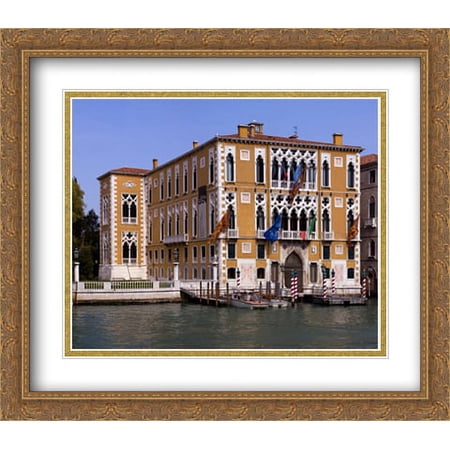 Palazzo Grand Canal in Venice, Italy 2x Matted 32x28 Large Gold Ornate Framed Art Print by The Cityscape Art Print Series