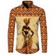 thumbnail image 3 of Camisas de manga larga con botones y estampado 3D de estilo étnico africano para hombres y mujeres, camisetas Dashiki folclóricas personalizadas, ropa vintage para parejas, 3 of 5
