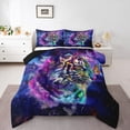 thumbnail image 2 of Cartoon Tiger Bedding Twin Size Watercolor Animal Comforter Set Twin , Psychedelic Galaxy Stars Duvet Insert Rainbow Graffiti Quilt Comforter, Trippy Nebula Cosmos 05, 2 of 7