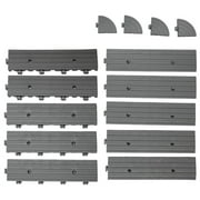 RevTime Heavy Duty Interlocking Deck Tile 10 Pcs Edge & 4 Pcs Corner - Gray