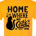 thumbnail image 4 of Inktastic Home is Where My Cats Are with Cat Illustration and Pawprints T-Shirt, 4 of 5