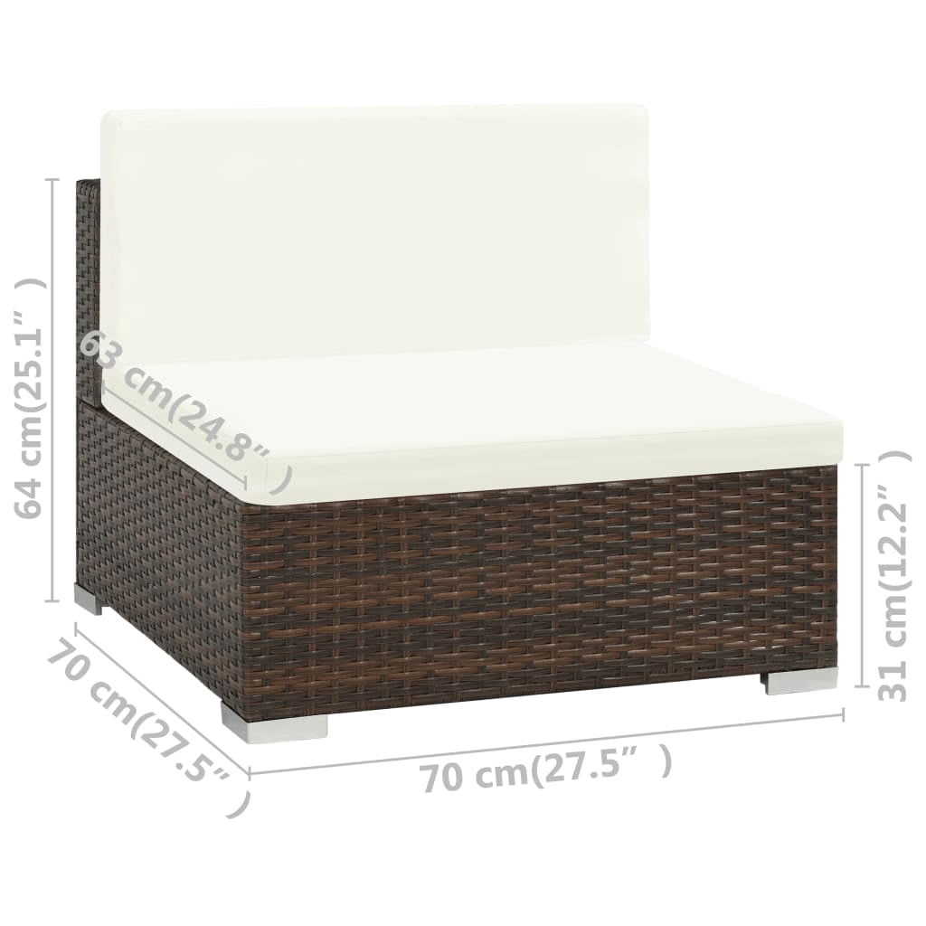 vidaXL Patio Furniture Set 6 Piece Outdoor Sofa with Coffee Table Poly Rattan