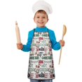 thumbnail image 2 of Multicolor Christmas Pattern Kids Aprons for Girls and Boys,Adjustable Neck Strap Toddler Aprons for Kids Cooking Baking, 2 of 7