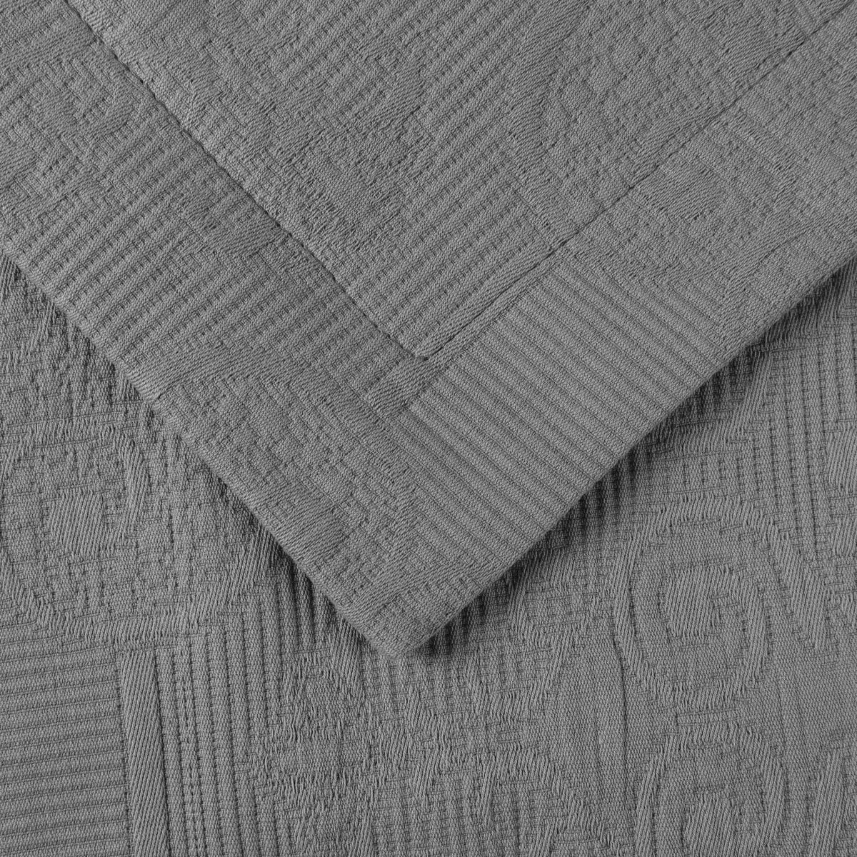 Superior 3-Piece Florin Cotton Matelasse Gray Bedspread Set, Full