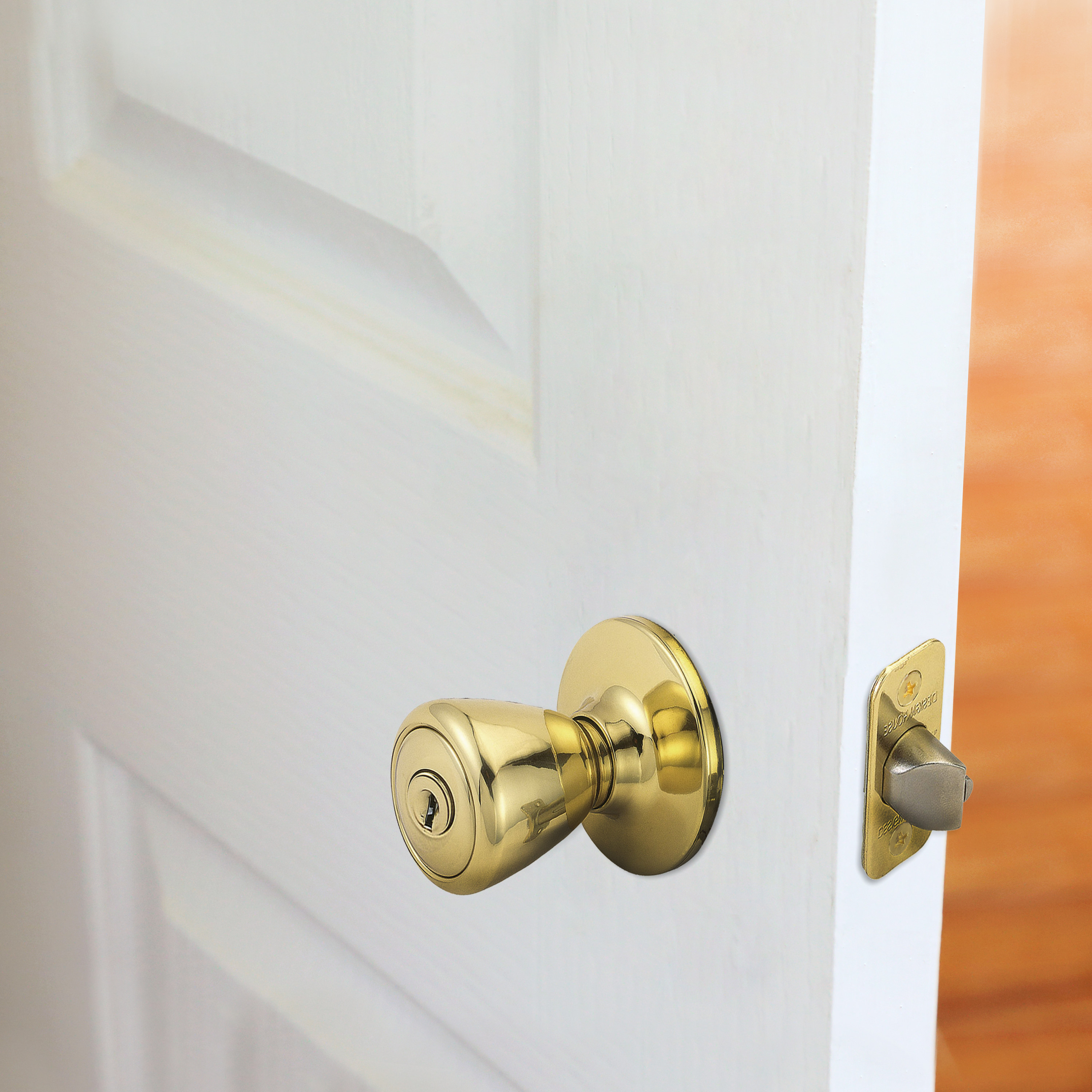 Design House Tulip Keyed Entry Door Knob, Polished Brass photo 2