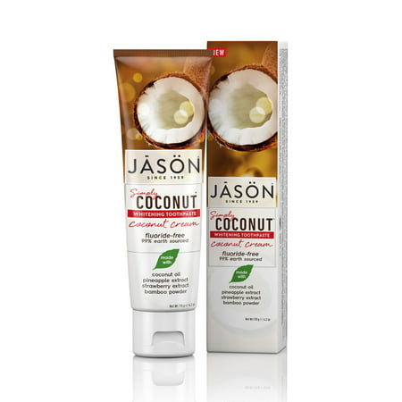 JASON Simply Coconut Whitening Coconut Cream Toothpaste, 4.2 oz. (Packaging May (Best Whitening Cream For Face Review)