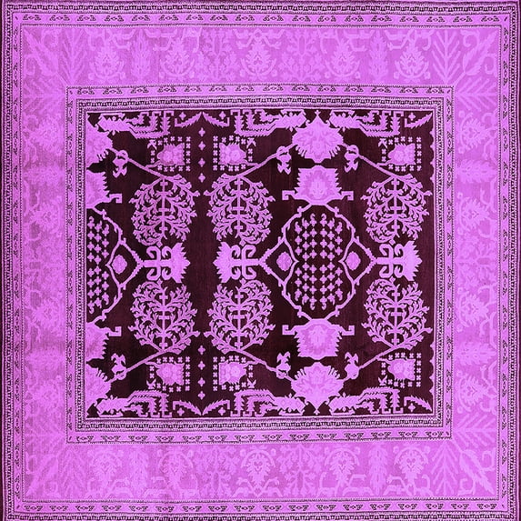 Ahgly Company Indoor Square Oriental Purple Industrial Area Rugs, 5' Square