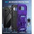 thumbnail image 4 of KOMI for Google Pixel 9a Case with Slide Camera Cover HD Screen Protector [Military Grade 16ft. Drop Tested] Magnetic Ring Holder Kickstand Protective Phone Case for Google Pixel 9A 2025 (6.3 inch), 4 of 8