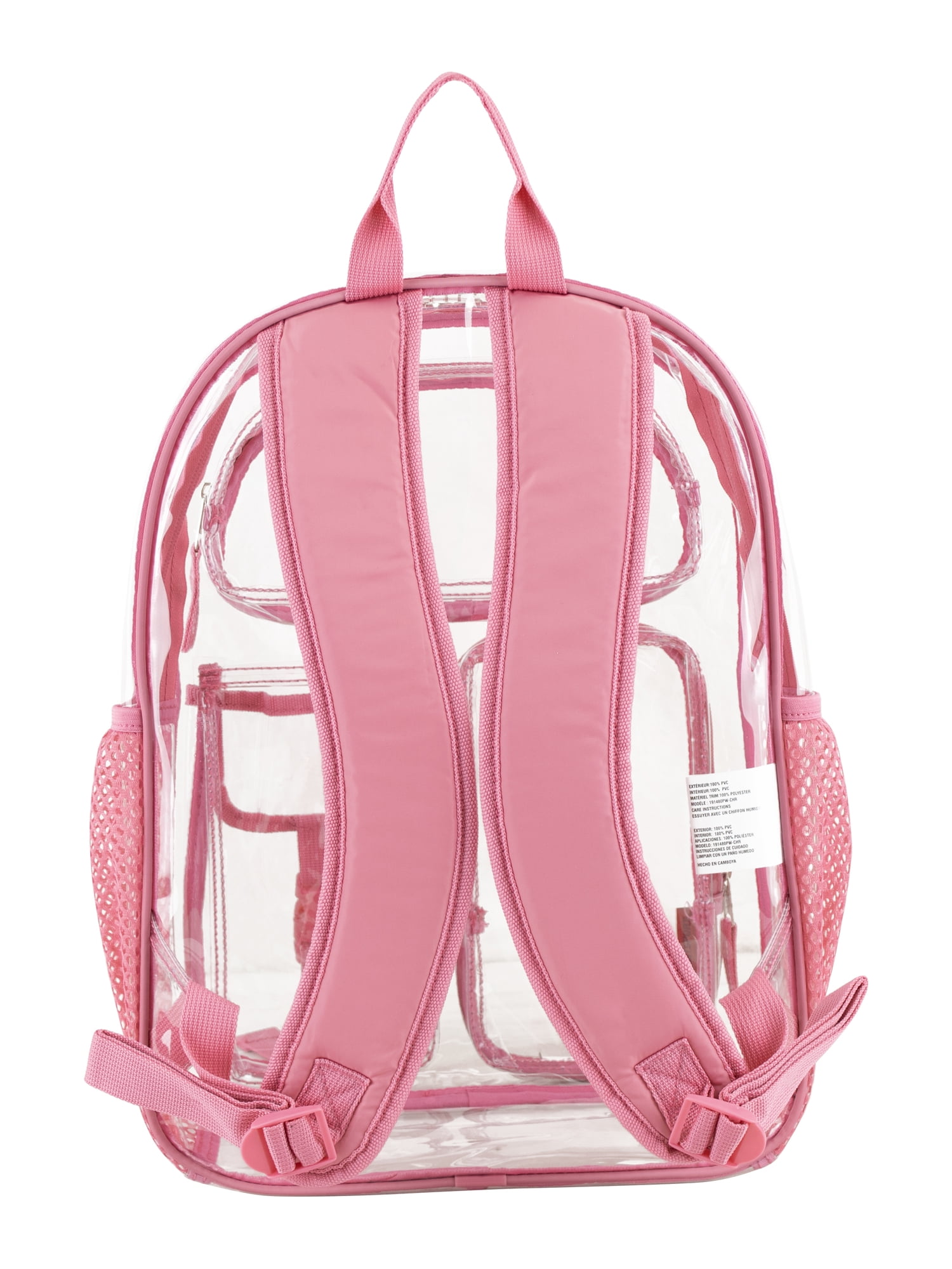 Eastsport Unisex 16" Junction Cargo Clear Backpack, Chateau Rose