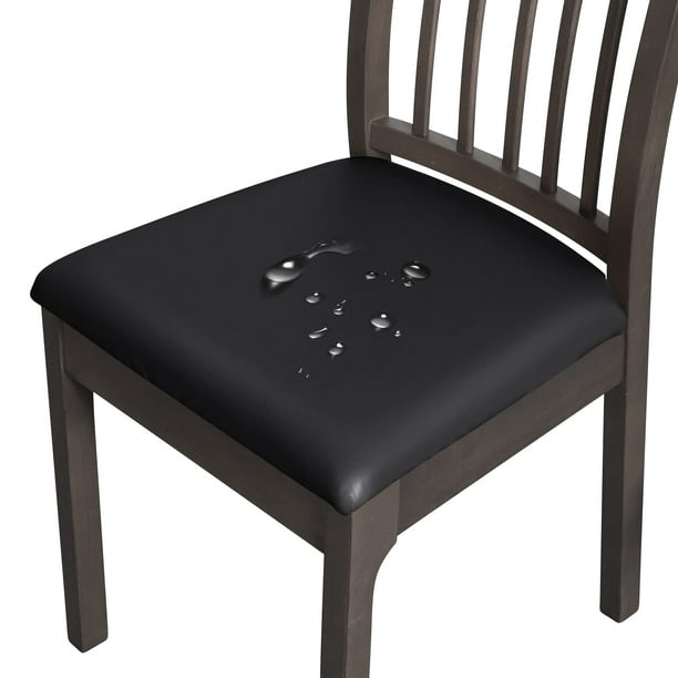 Fundas de asiento para silla FORCHEER, impermeables, de piel sintética, juego de 4