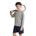 thumbnail image 3 of AHTJRT Boys Ahletic T Shirts Crewneck Long Sleeve Children's Youth Trainning Grunning Shirts Lightweight Moisture-Wicking Activewear Top Tees Gray 13-14 Years, 3 of 6