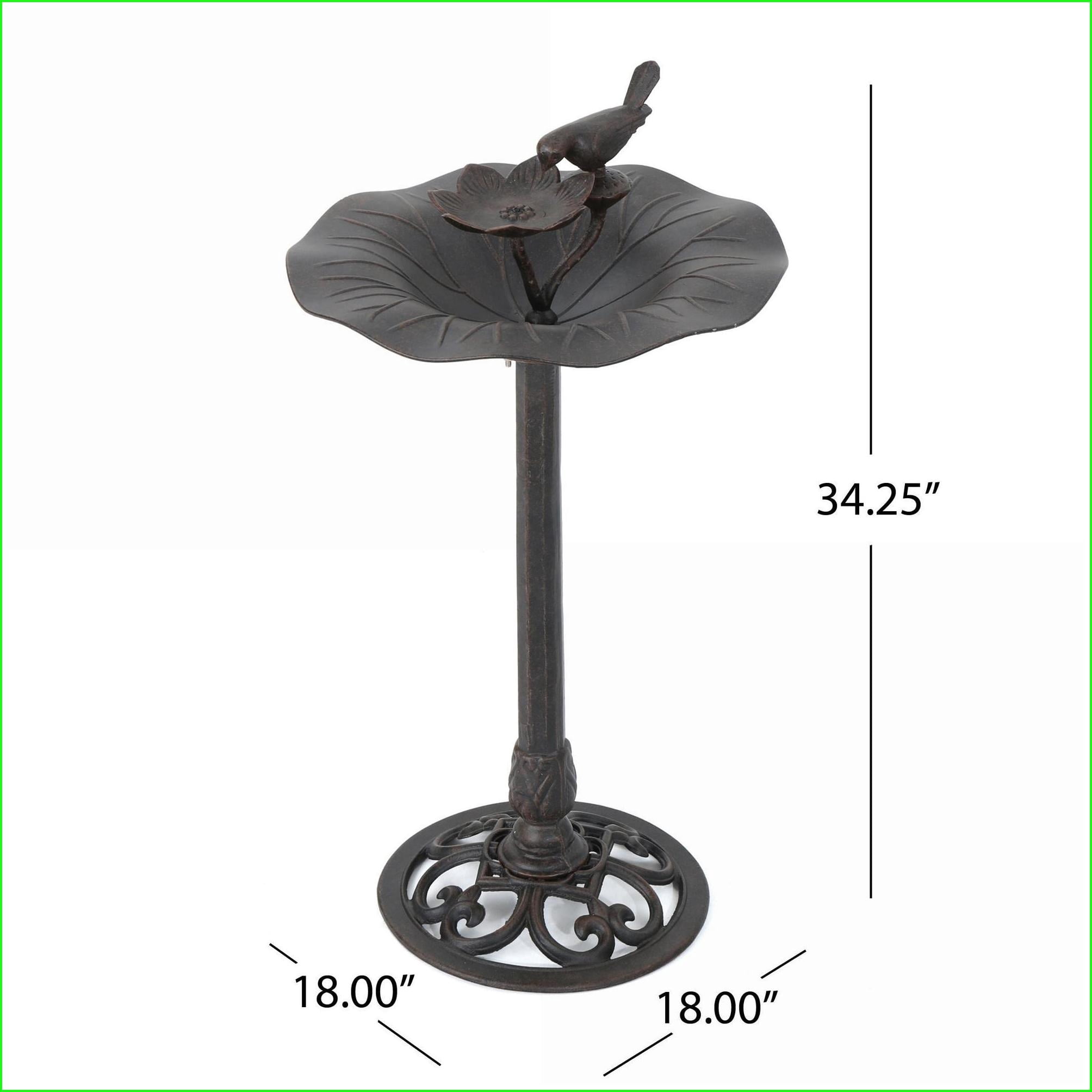 Gardening Accessory | Traditional Outdoor Aluminum Iron Bird Bath, Stable Base, For Patio Backyard Garden | Bronze