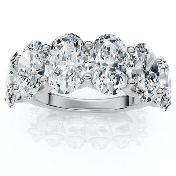 Pompeii 6Ct Oval Diamond U Prong Wedding Anniversary Ring 14k Gold Lab Grown (F/G,VS1-VS2)