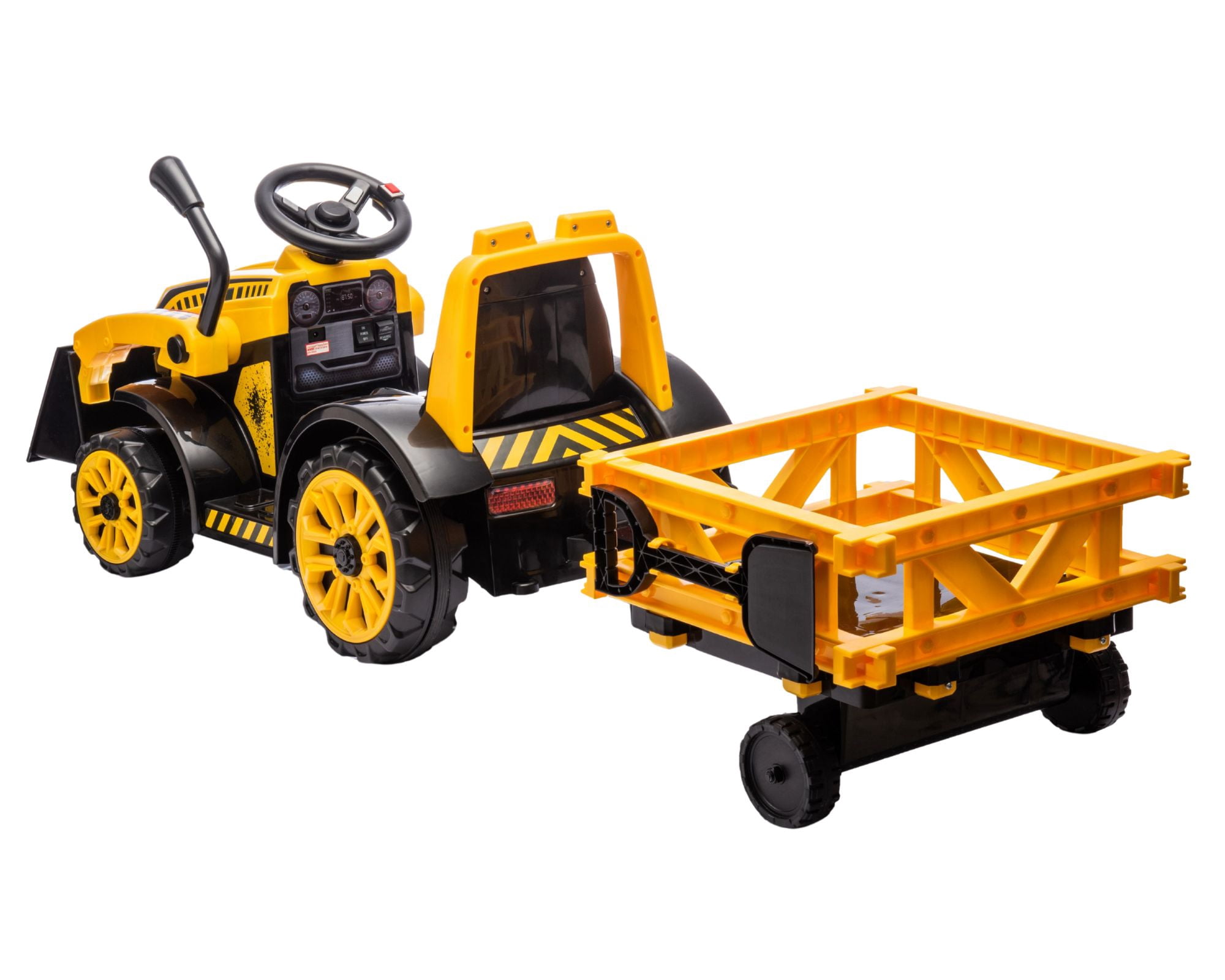 Best Ride On Cars Tonka 6V Construction Tractor Ride-On with Trailer and Working Loader for Kids