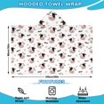 thumbnail image 2 of Cow and Text White Pattern Hooded Bath Towel Wrap for Teens Ages 3 To 12, Soft Lightweight Quick Dry Microfiber Bath Beach Pool, 60"x35", 2 of 6