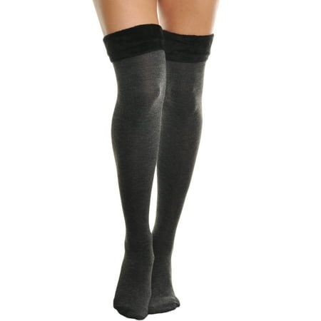 

Angelina Winter Faux Fur Trim Knee Socks (1-Pack)