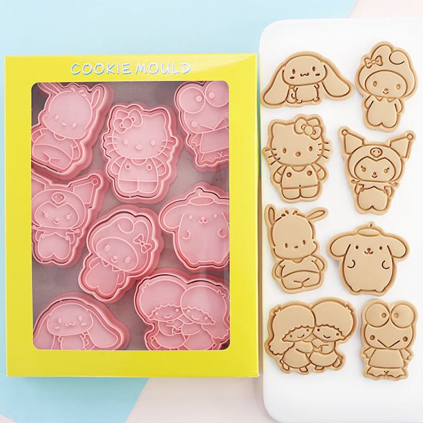 Accesorios de molde Kawaii Sanrio Hello Kittys Mymelody, galleta linda, prensa de sandía, personajes de Anime para el hogar, regalos de cumpleaños