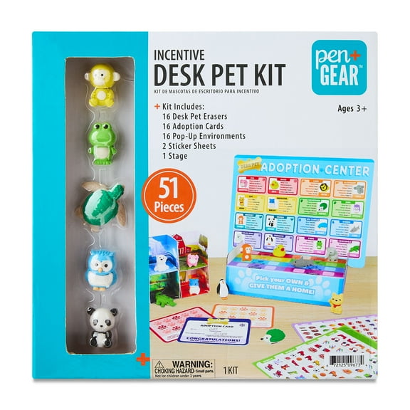 Pen+Gear Incentive Desk Pet Kit for Kid Prizes, Rewards for School