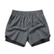 thumbnail image 1 of Pantalones cortos deportivos de secado rápido para hombre, pantalones de fitness falsos de dos piezas, pantalones para correr maratón, bolsillo invisible para teléfono móvil, 1 of 3