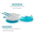 thumbnail image 4 of Primo Passi Baby Suction Bowl Feeding Set with Spoon, Fork & Lid, Blue, 4 of 8
