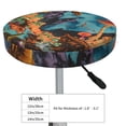thumbnail image 4 of Lsque Galactic Jungle Dinosaurs Pattern Round Bar chair cushion covers Velvet Fabric Premium Comfort Protects from Scratches and Stains for 14-17 Inch Chair-13 inch, 4 of 7