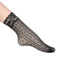 thumbnail image 5 of 1 Pair Womens Lace Ankle Socks with Fishnet Design Sheer Short Socks for Fashion, 5 of 5