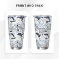 thumbnail image 3 of Daiia Sea Animal Printed 20oz Insulated Coffee Cup with Straw Topper, Fully Spill Proof Travel Coffee Mug, Stainless Steel Tumbler for Work Home Outdoor Car-Straw Three-piece Set, 3 of 8