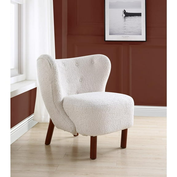 ACME Zusud Accent Chair in White Teddy Sherpa