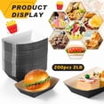 thumbnail image 3 of Bandejas desechables para comida Yinkin Paper Boat, 200 unidades (1 kg), color negro, 3 of 7