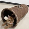 thumbnail image 6 of Funny Cat Tunnel Interactive Tube Toys Foldable Pet Dogs W/ Hanging Play Ball Tent Cave Hiding for Small Animals, Kitten, Puppy, Rabbit Supplies S 30x67cm, 6 of 9