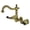 Brass, variant on Kingston Brass KS1257PKL Duchess Double-Handle Wall Mount Bathroom Faucet, Brushed Brass
