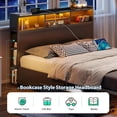 thumbnail image 4 of Rolanstar Queen Bed Frame with Storage Headboard, Metal Platform Charging Station, LED 4 Drawers, Bookcase Storage My Lux Decor Round, 4 of 5