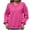 Hot Pink, variant on Lmnyox V Neck Sweatshirts for Women Basic Loose Solid Color Long Sleeve Pullover Shirt Fall Winter Casual Tops