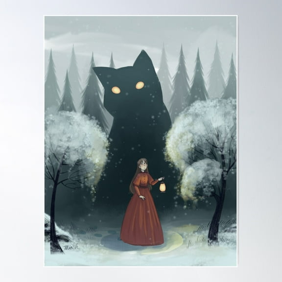 The Yule Cat Poster Wall Art, Modern Wall Decor For Living Room Bedroom, 8x12 UNFRAMED