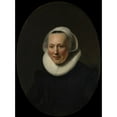thumbnail image 2 of Rembrandt van Rijn 19x24 Black Ornate Framed Double Matted Museum Art Print Titled: Portrait of a Woman (1633), 2 of 5