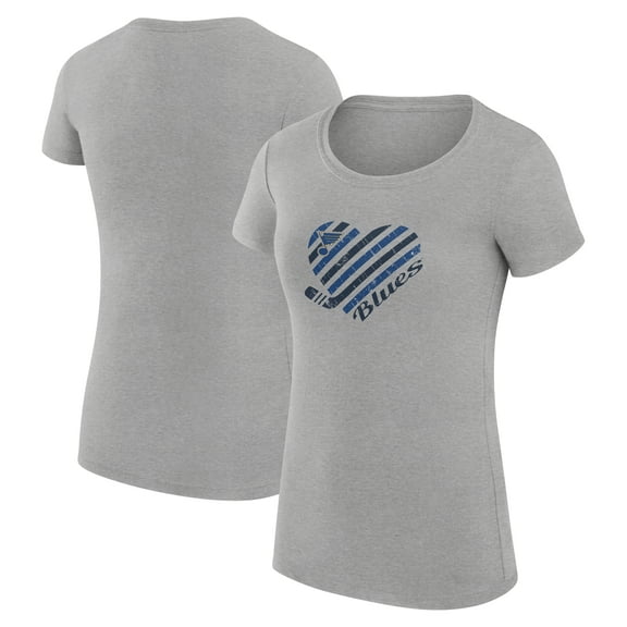 Women's G-III 4Her by Carl Banks  Heather Gray St. Louis Blues Super-Slim Fit Lightweight Heart T-Shirt