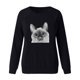thumbnail image 4 of Camiseta de manga larga con estampado de gato y cuello redondo informal para mujer a la moda Fridja  hj3009, 4 of 4
