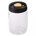 TUMALL Large Capacity Glass Coffee Beans Storage Jar Vacuum Sealed