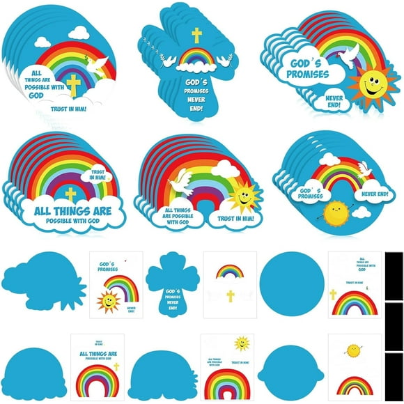 30 Pcs Bible Crafts for Kids Christian Magnet Craft Kit All Things are Possible with God Sunday School Craft Kit for Kids Fun Classroom School Home Activities Sunday School Spring Decorations