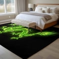 thumbnail image 4 of Large Area Rugs for Living Room Bedroom, Dragon Flames 5'x8' Rug Washable Carpet Runner Indoor Outdoor, Green Dragons Abstract Modern Art Non Slip Floor Mats Rug for Kitchen, Bathroom, 4 of 8