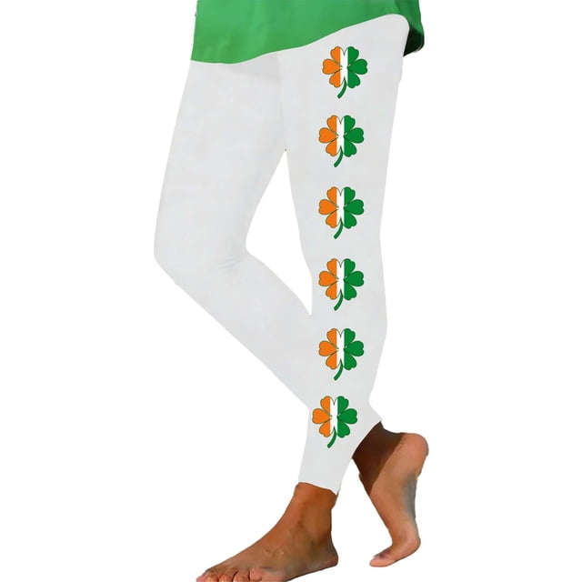 Pantalones de Yoga de Cintura Alta Día de San Patricio Impreso Corriendo Suelto Pantalones de Yoga Largos Traje de Pantalones de Mujer