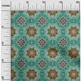 thumbnail image 2 of oneOone Cotton Silk Teal Green Fabric Asian Block Floral Dress Material Fabric Print Fabric By The Yard 42 Inch Wide-06, 2 of 4