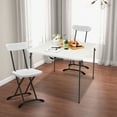 thumbnail image 4 of Patiojoy Folding Camping Table Portable Picnic Table with All-Weather HDPE Tabletop Metal Frame & Carry Straps White, 4 of 9
