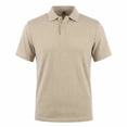 thumbnail image 3 of Polo T Shirts for Men Solid Color Summer Casual Knit Short Sleeve Button Down with Pattern Business Collar Breathable Golf Shirts for Men Khaki S, 3 of 7
