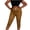 Khaki, variant on Qiopertar Women's Casual Stretch Pants High Waisted Slim Fit Capri Jeggings with Pockets Imitation Denim Printed Elastic Waist Comfortable Walking Pants, Khaki L