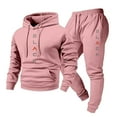 thumbnail image 2 of Men’s Hooded Sweatshirt and Jogger Pants Set Pullover Long Sleeve Top and Drawstring Waist Bottoms Casual Tracksuit, 2 of 4