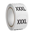 Round Trident Sticker Round Size Sticker Labels, 500Pcs Adhesive Size Dots, Black Xxxl Print ...