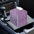thumbnail image 7 of POLERO Tissue Box Cover Waterproof, Square Leather Tissue Box Holder with Purple Bling Leopard, Modern Facial Paper Organizer Dispenser for Bathroom, Car, 5.1''X5.1''X5.5'', 7 of 7