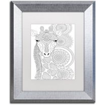Trademark Fine Art "Animals 11" Canvas Art by Hello Angel, White Matte, Silver Frame